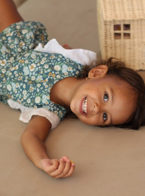 Flower romper in Blue
